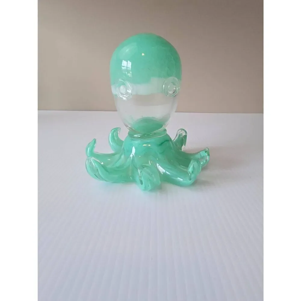 Blown Glass Octopus Green/Clear